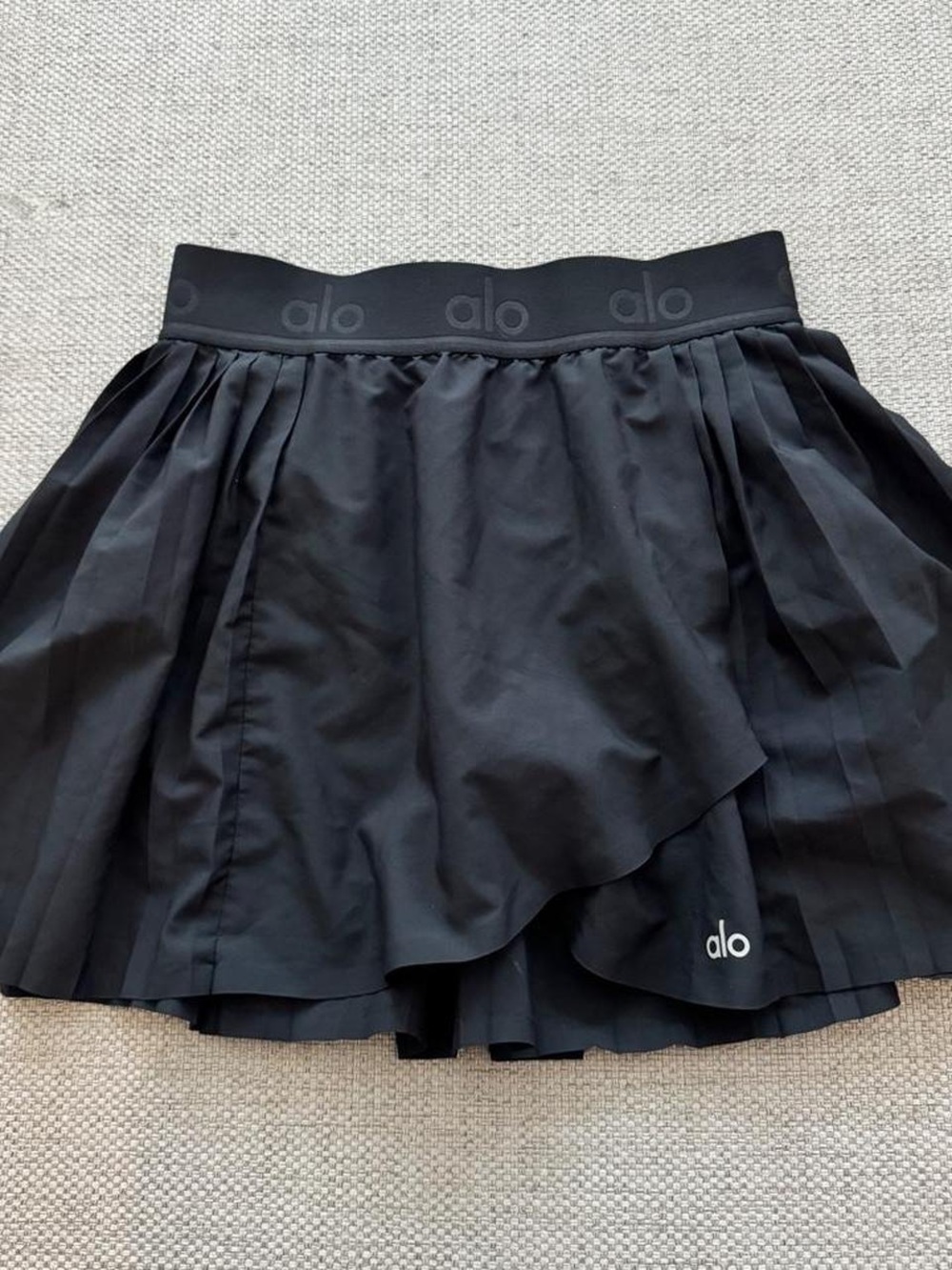 ALO Yoga Black Layered Skater Skirt